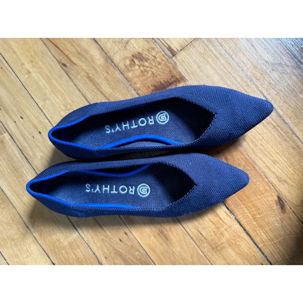 Rothy's The Point navy blue ballet flats